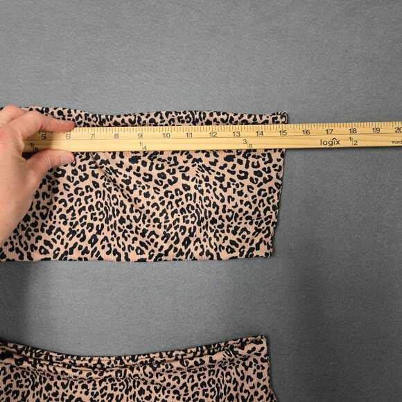 Shein Women's Leopard Print Two-Piece Bandeau Bikini Set XL Swimsuit - Picture 4 of 6